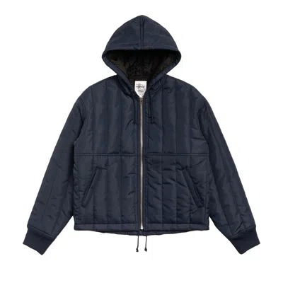 Pre-owned Stussy Quilted Nylon Work Jacket 'navy' | Blue | Men's Size M