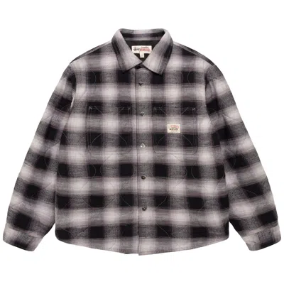 Pre-owned Stussy Quilted Plaid Shirt Jacket 'grey' | Men's Size Xl In Gray