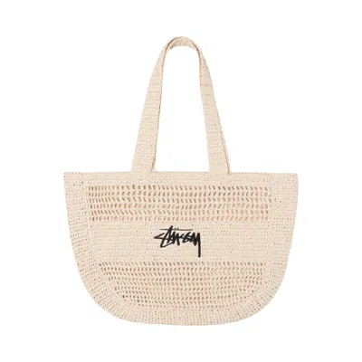Pre-owned Stussy Raffia Bag 'ivory' | Cream | Men's Size Onesize In White