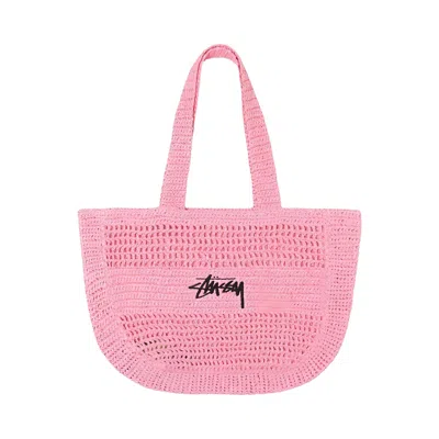 Pre-owned Stussy Raffia Bag 'light Pink' | Men's Size Onesize