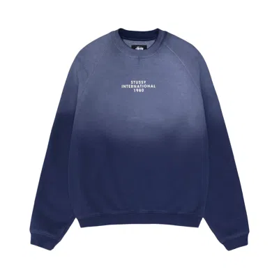 Pre-owned Stussy Raglan Sleeve Crew 'navy' In Blue