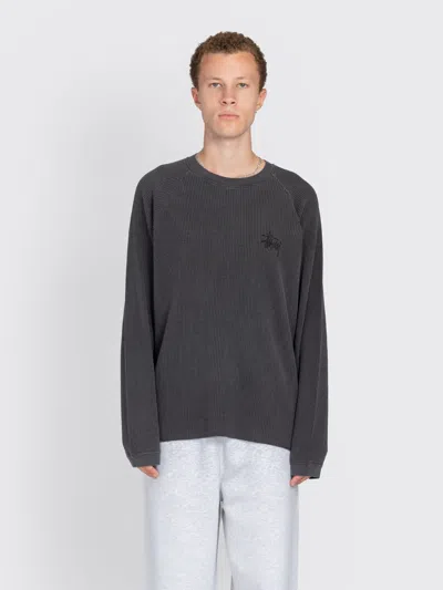 Stussy Raglan Thermal Basic Stock In Black