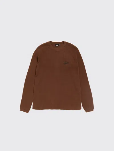 Stussy Raglan Thermal Basic Stock In Brown