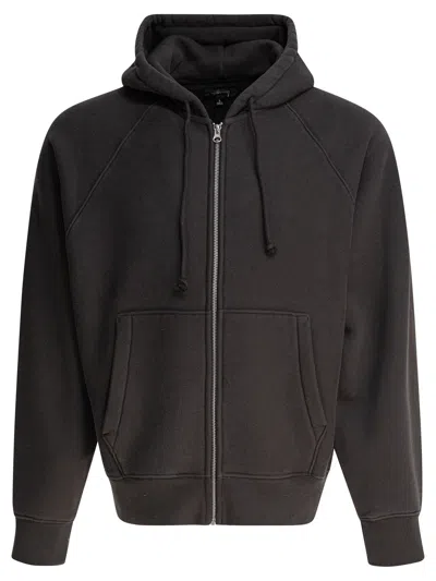 Stussy Raglan Zip Hood Sweatshirts Black