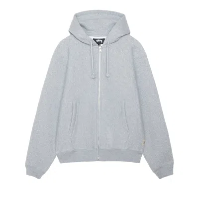 Pre-owned Stussy Raglan Zip Hoodie 'grey Heather' | Men's Size L In Gray