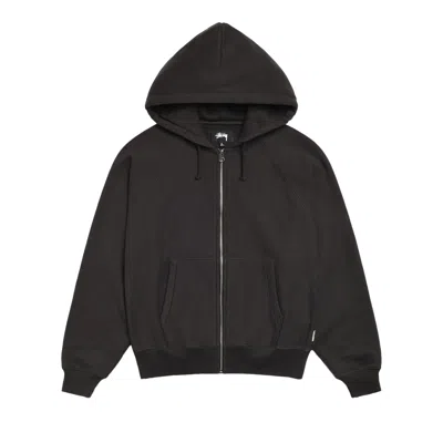 Pre-owned Stussy Raglan Zip Hoodie 'washed Black' | Men's Size L