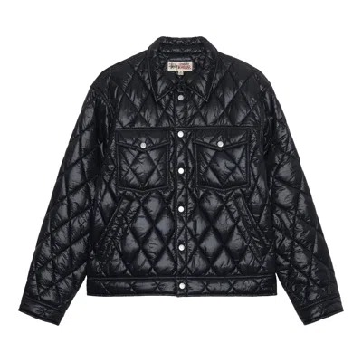 Pre-owned Stussy Ranch Jacket Quilted Nylon 'black'