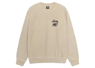 Pre-owned Stussy Rasta Lion Pigment Dyed Crew In Khaki In Brown