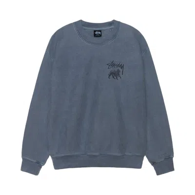 Pre-owned Stussy Rasta Lion Pigment Dyed Crew 'navy' | Blue | Men's Size Xxl
