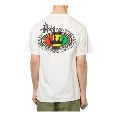 Stussy Rasta Oval Pigment Dyed T-shirt 'natural' In White