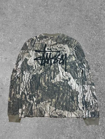 Pre-owned Stussy Real Tree Camo Longsleeve New In Brown