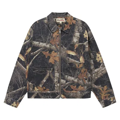 Pre-owned Stussy Realtree Edge Zip Work Jacket 'black' In Multi-color