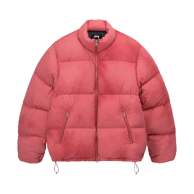 Pre-owned Stussy Recycled Nylon Down Puffer 'faded Red'