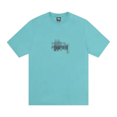 Pre-owned Stussy Refracted Tee 'ocean' In Teal