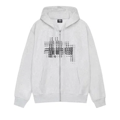 Pre-owned Stussy Refracted Zip Hoodie 'ash Heather' In Grey
