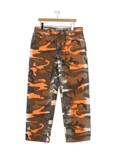 Pre-owned Stussy Relaxed Fit Jeans In Orange