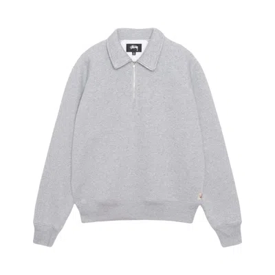 Pre-owned Stussy Relaxed Half Zip 'ash Heather' | Grey | Men's Size L In Gray