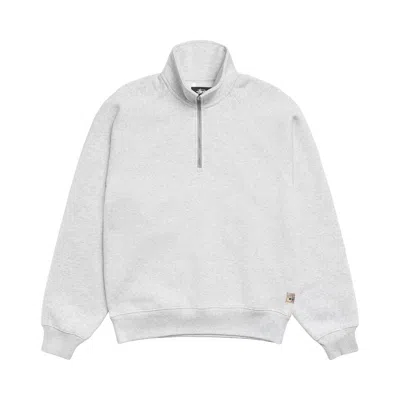 Pre-owned Stussy Relaxed Half Zip 'grey Heather' | Men's Size L In Gray