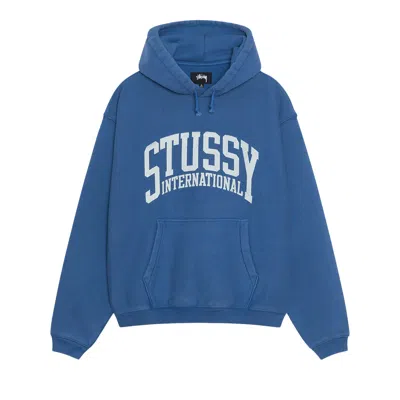 Pre-owned Stussy Relaxed International Hoodie 'blue'