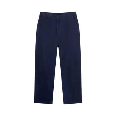 Pre-owned Stussy Relaxed Trouser Textured Linen 'navy' | Blue | Men's Size 28
