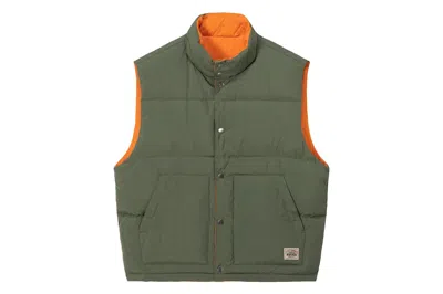 Pre-owned Stussy Reverse Down Workgear Vest Olive