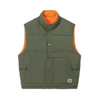 Pre-owned Stussy Reverse Down Workgear Vest 'olive' In Multi-color