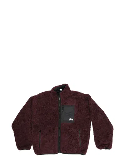 Stussy Reversible Fleece-texture Jacket In Red
