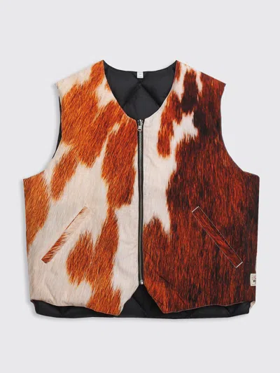 Stussy Reversible Quilted Vest In Brown