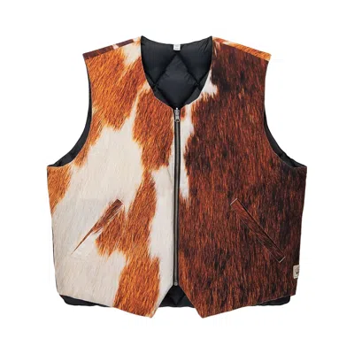 Pre-owned Stussy Reversible Quilted Vest 'cowhide' In Multi-color