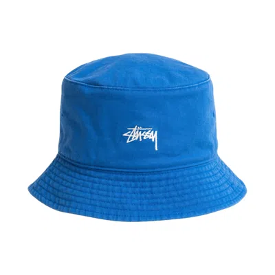 Pre-owned Stussy Reversible Stock Bucket Hat 'royal/leopard' | Blue | Men's Size S/m