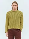 Stussy Ribbed Crewneck Sweater In Green