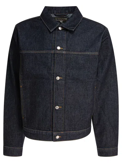 Stussy Rinsed Indigo Cotton Jacket In Black