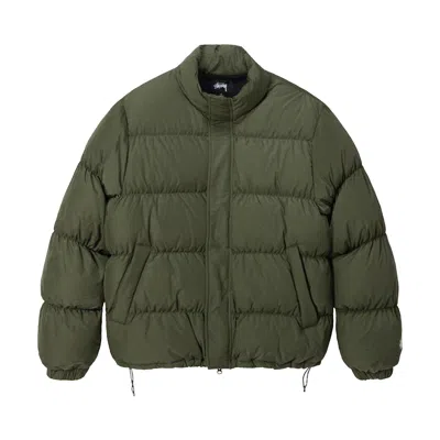 Pre-owned Stussy Ripstop Down Puffer Jacket 'olive' In Green