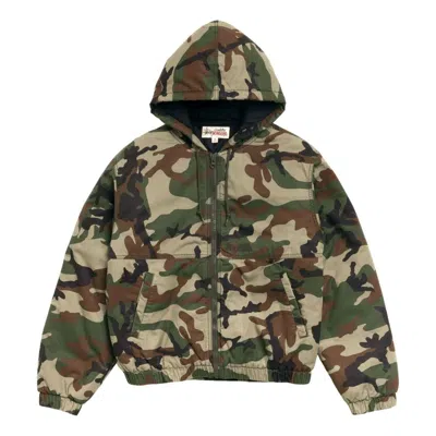 Stussy Ripstop Work Jacket 'woodland Camo' In Green