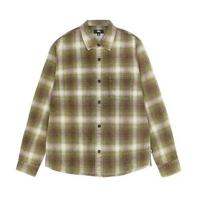 Pre-owned Stussy Rocco Flannel Plaid Shirt 'green' | Men's Size S