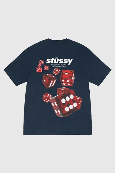 Stussy Rollers Tee In Navy, Men's At Urban Outfitters In Blue