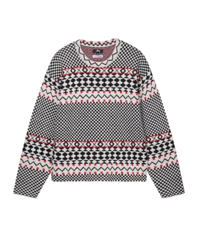 Stussy Round-collar And Long-sleeved Sweater In Black