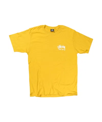 Stussy Round Collar Printed T-shirt In Yellow