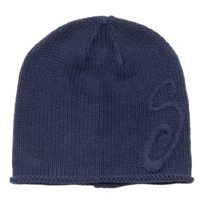 Stussy S Knit Skullcap 'navy' In Blue