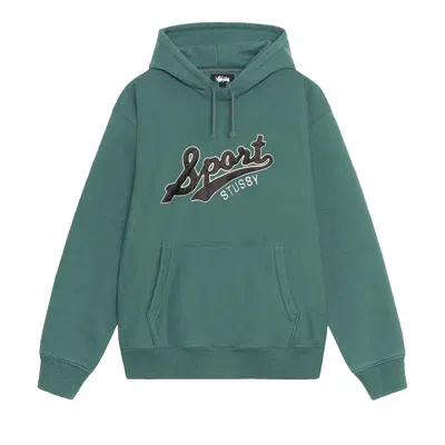 Pre-owned Stussy Satin Patch Oversized Hoodie 'green'