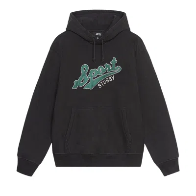 Pre-owned Stussy Satin Patch Oversized Hoodie 'washed Black'