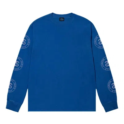 Pre-owned Stussy Seal Pigment Dyed Long-sleeve Tee 'blue' | Men's Size L