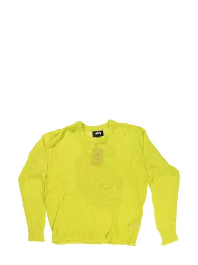 Stussy Semi-sheer Knitted Jumper In Yellow