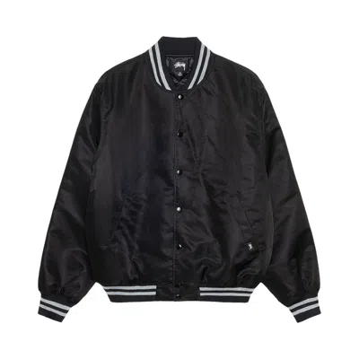 Pre-owned Stussy Sequins Satin Jacket 'black'