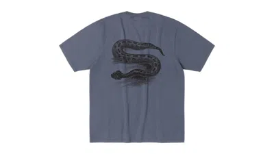 Pre-owned Stussy Serpent Pigment Dyed Tee Shirt In Navy Blue