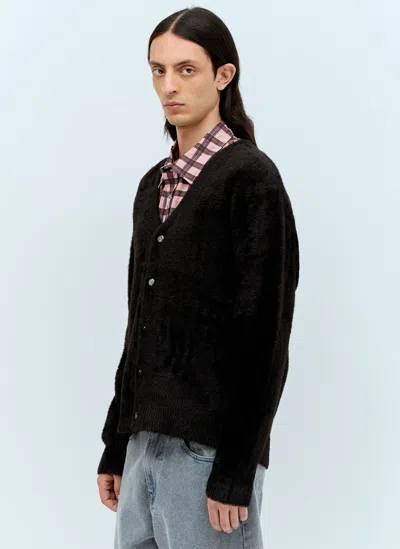 Stussy Shaggy Cardigan In Black