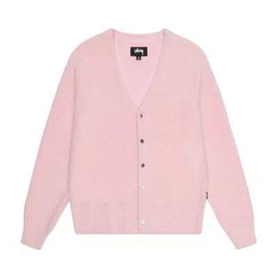 Pre-owned Stussy Shaggy Cardigan 'light Pink'