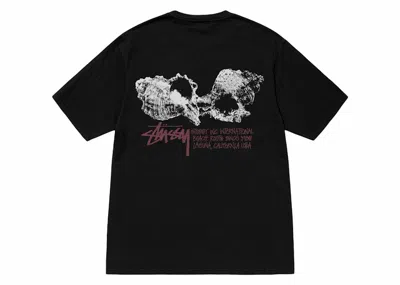 Pre-owned Stussy Shells Pigment Dyed Tee Shirt In Black