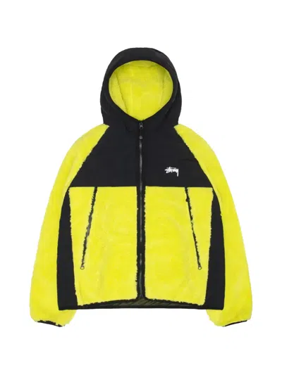Stussy Sherpa Hooded Jacket In Yellow