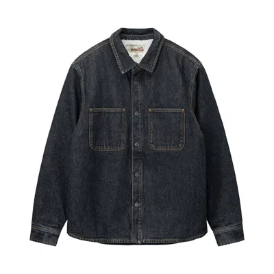 Pre-owned Stussy Sherpa Lined Denim Shirt 'black'
